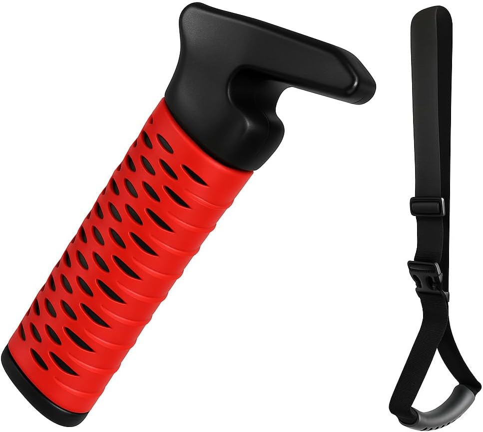 Car Door Handle for Elderly, Car Handle Assist Support, Portable Elderly Assistance Mobility Aids for Getting Out of Car, Auto Grab Cane Nylon Strap for Seniors and Handicapped, Red