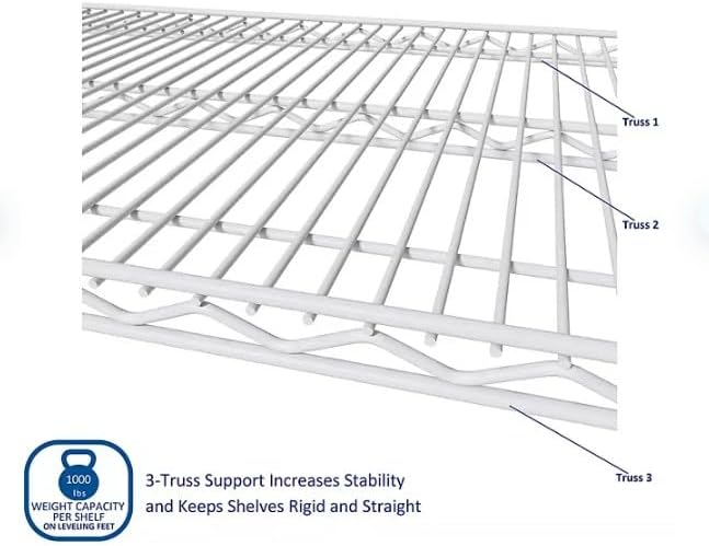 Generic Organize in Style with The Members Mark 6-Tier NSF Heavy Duty Wire Shelving, 47.75"" W x 18"" D x 75.5"" H (White, 1 PACK)