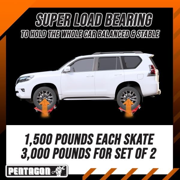 5052 Pentagon Tool | Premium 2-Pack | Car Tire Dolly - Tire Skates