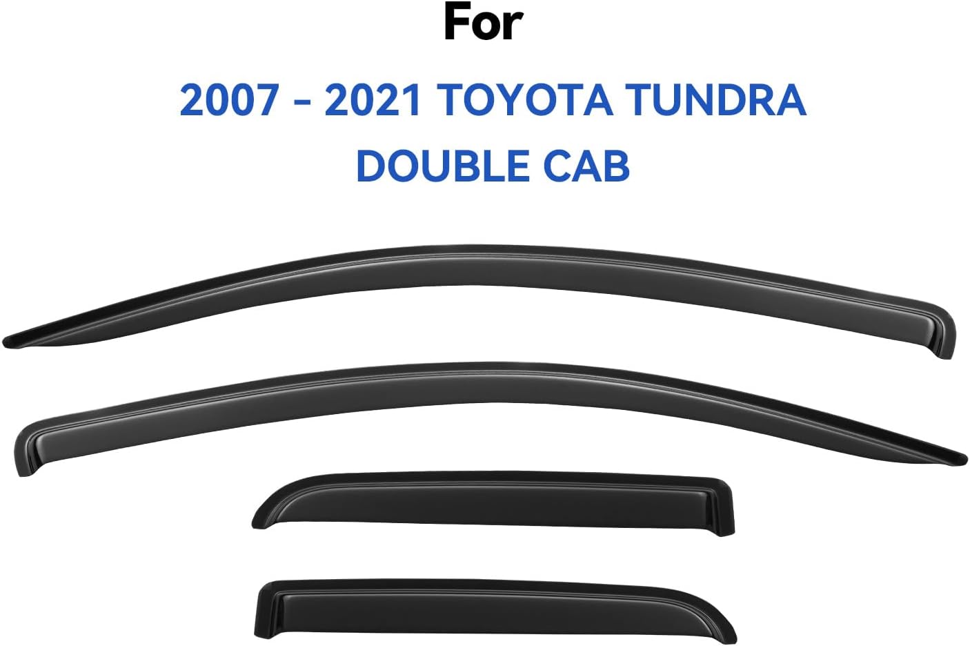 Window Visors Rain Guards for 2007-2021 Toyota Tundra Extended Cabs, Out-Channel Window Vent Wind Deflectors Visors Shades for 07-21 Tundra Double Cab