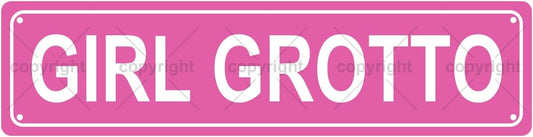 GIRL GROTTO Space Metal Tin Street Sign Bar Cafe Garage Cave Home Room Wall Bathroom Farmhouse Garden Porch Patio Decor, 16 x 4 Inch