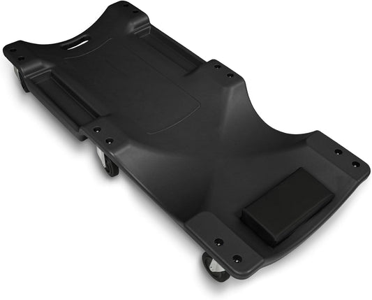 Magshion Rolling Garage with Padded Headrest, Shop Creeper 40" Mechanic Cart with Double Tool Tray and 6 Casters, 330 lbs Capacity Lightweight Automotive Creeper, (Black)