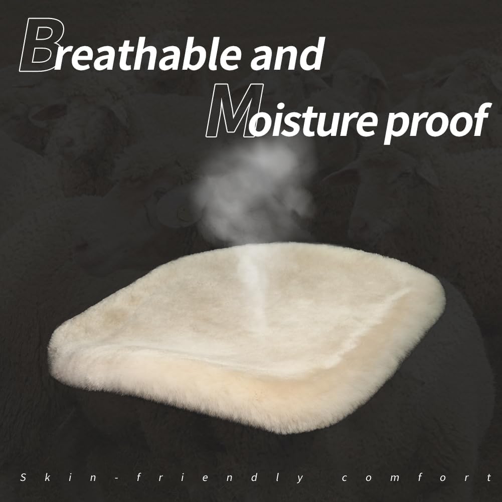 LLB Genuine Sheepskin Car Seat Cushion Seat Covers for Cars Trucks SUV Comfort Seat Protector Pad for Car Driver Seat Car Accessories for Women 19.2 X 19.2 in (Pink, Front Seat Cushion-1 Pc)