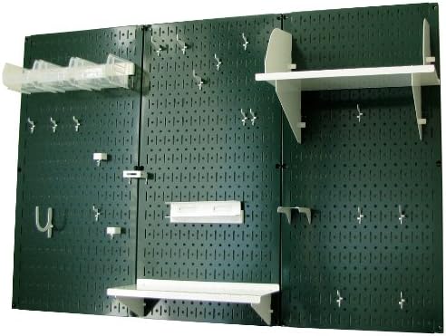 Wall Control Pegboard Organizer 4 ft. Metal Pegboard Standard Tool Storage Kit with Green Toolboard and White Accessories