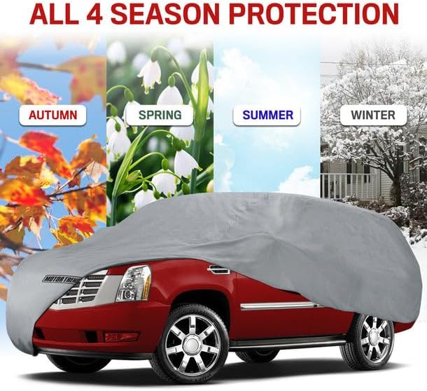 Motor Trend 4-Layer 4-Season Auto (Waterproof Outdoor UV Protection for Heavy Duty Use Full Car Cover for Vans, Suvs, Crossovers up to 210")