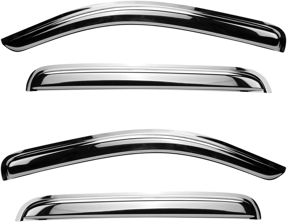 Chrome Side Window Visor Wind Vent Deflector fit for 2011-2016 Kia Sportage,4pcs Outside Mount Style Chrome Shade Sun Rain Guards Set 94652Y