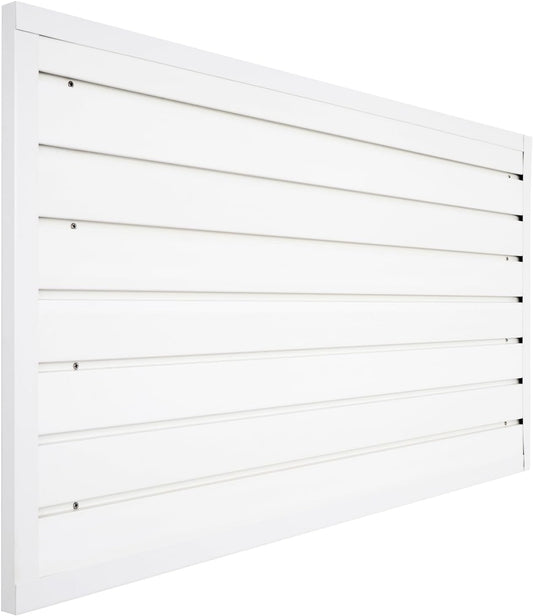 Slatwall Panel Garage Organizer, Heavy Duty Wall Mounted PVC Slat Wall Panels, Tool Organization Peg Board 4ft x 2ft (White)