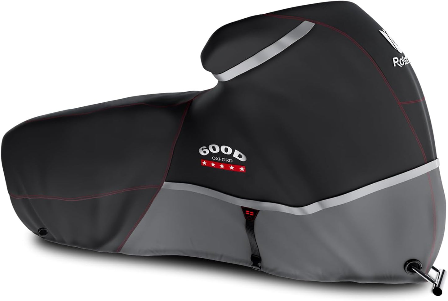 Rosefray Motorcycle Cover 600D Heavy Duty All Season Universal Weather Waterproof Sun Outdoor Protection Durable Night Reflective& 96" XXL Vehicle Cover/Gray