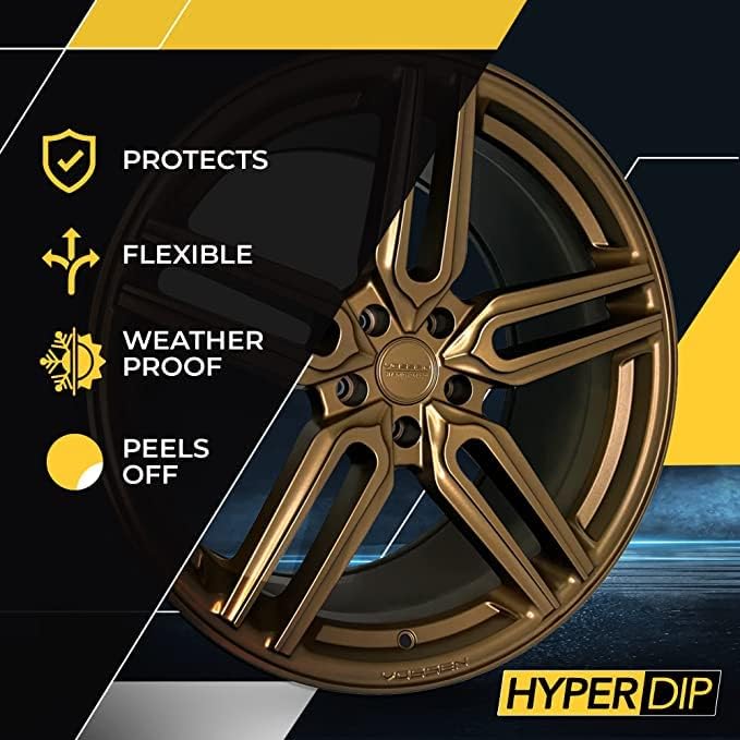 DipYourCar.com HyperDip Paint - Can of Sprayable Automotive Dip Coat - Removable Peelable Paint Protection for Cars - Bronze Gold Satin Coat Spray