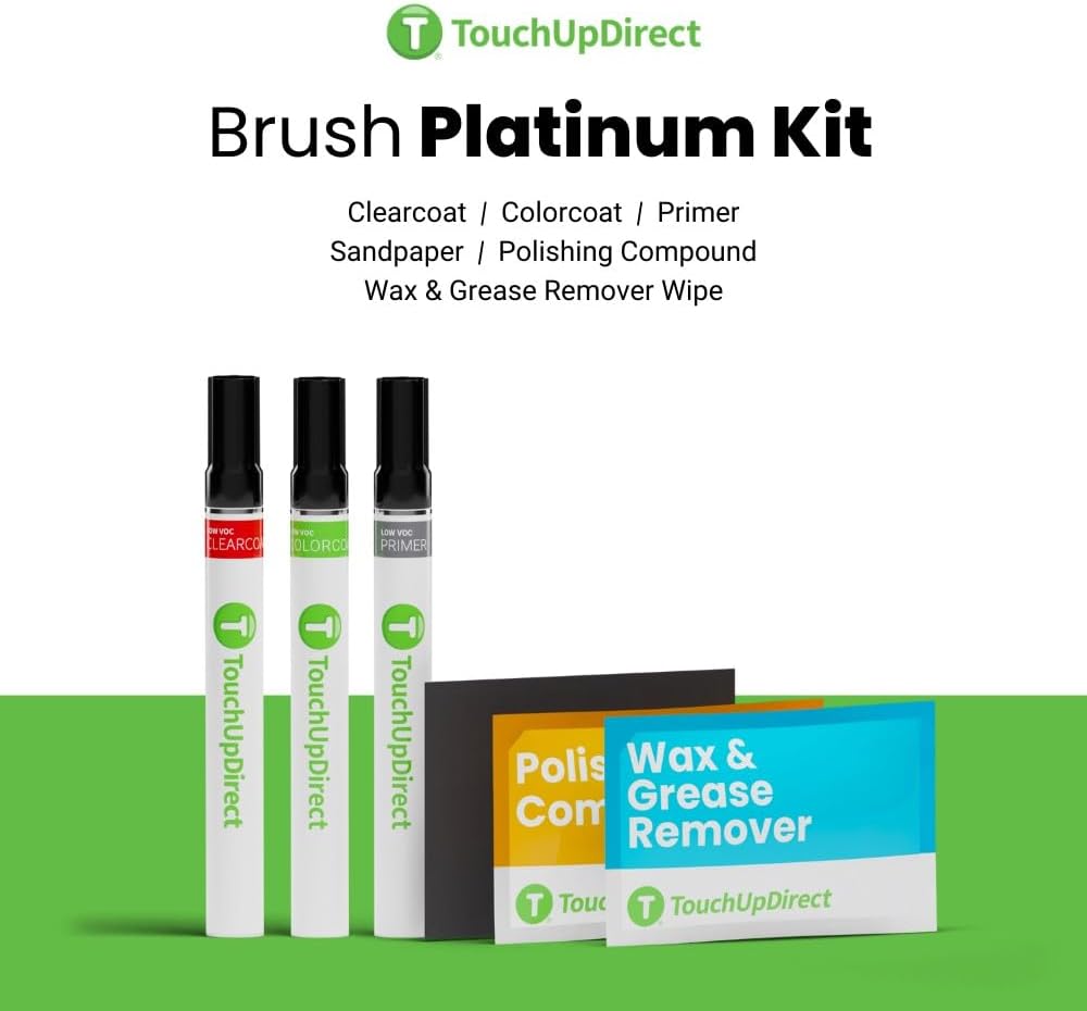 TouchUpDirect 8X8 Blueprint Compatible with Toyota Exact Match Touch Up Paint Brush - Platinum Kit