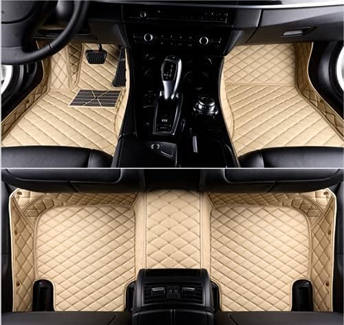 TAHALICustom Colors Car Floor Mats Black Pink for 99.9% Sedan SUV Sports， All-Weather Liners Car Floor mat，Luxury Leather Automotive Floor Mats (Beige-,3D Floor Mats)