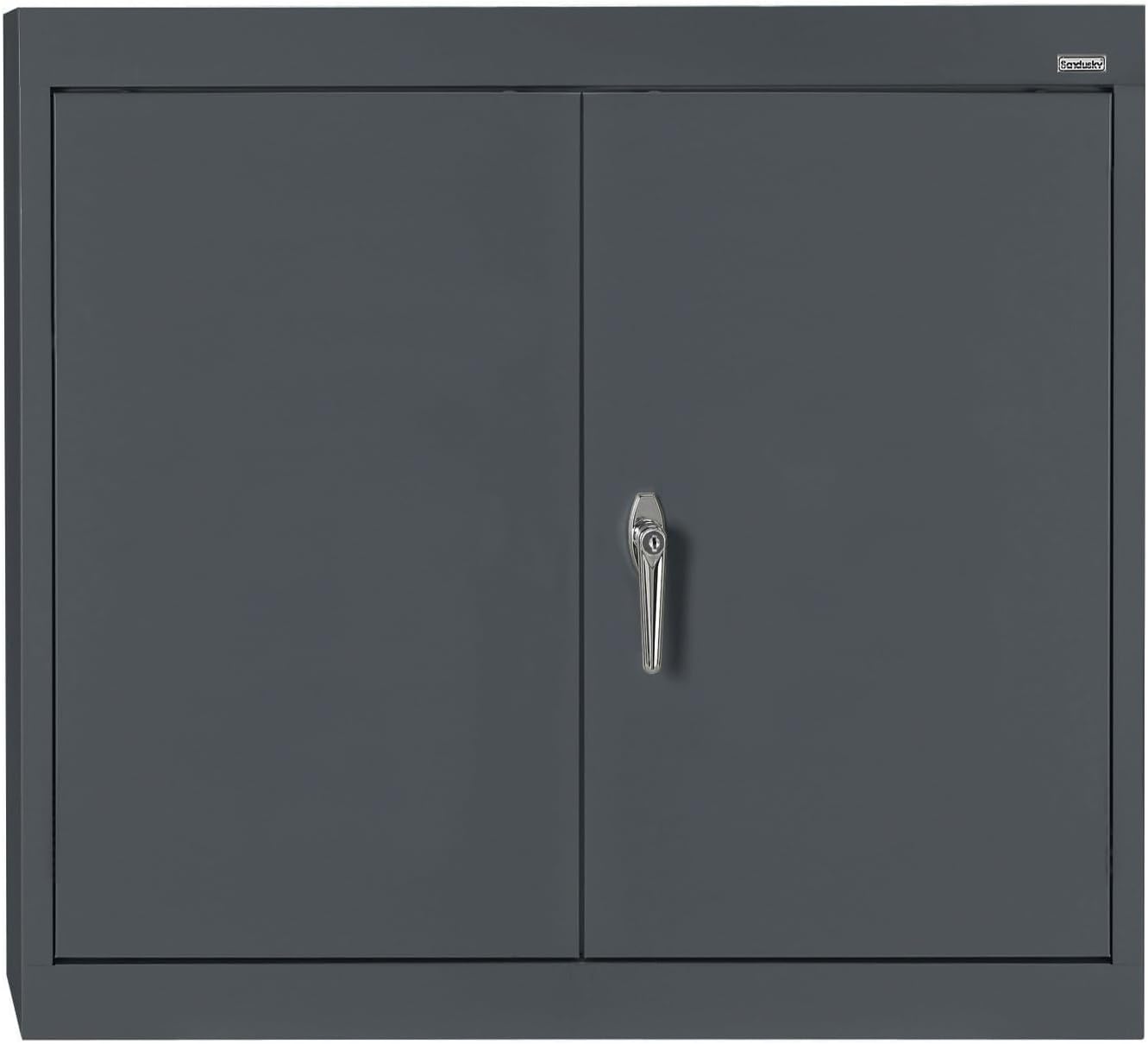 Sandusky Lee WA11301226-02 Wall-Mount Metal Storage Cabinet with Adjustable Shelf, Locking Handle, 200lb Capacity, 12" Depth x 30" Width x 26" Height, Charcoal