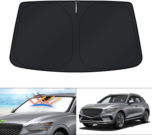 KUST Windshield Sun Shade for Genesis GV70 Accessories 2022-2025 2026 Sunshade Window Sun Visor Protector Foldable Blocks UV Rays Keep Your Car Cooler
