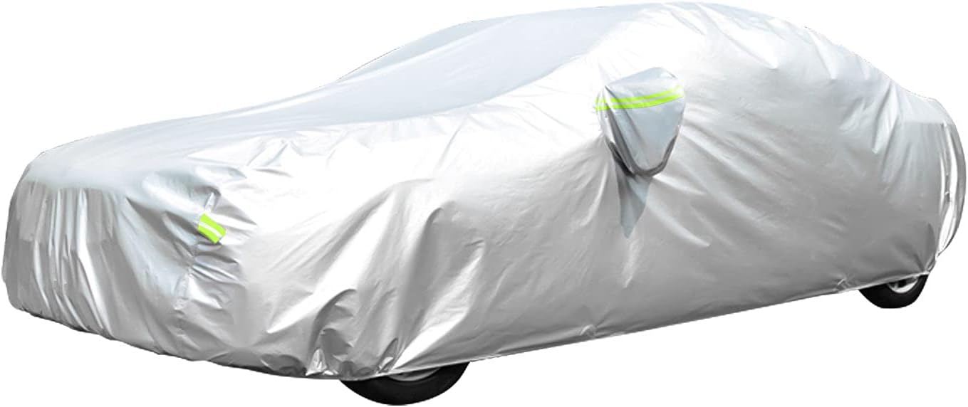 Car Cover, GORDITA Car Covers Waterproof All Weather Snowproof Windproof Scratch Resistant Outdoor UV Protection with 6 Reflective Strips, Size 3XL Universal Fit for Sedan (Up to 193")