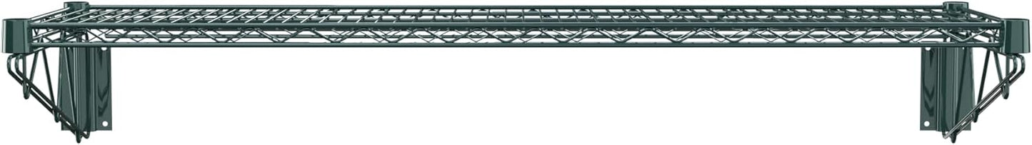 14" x 48" Green Epoxy Wire Wall Mount Shelf