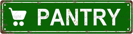 PANTRY Space Vintage Metal Tin Street Sign Bar Cafe Garage Cave Home Room Wall Bathroom Farmhouse Garden Porch Patio Decor, 16 x 4 Inch