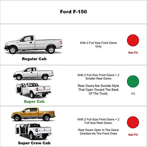 4pcs Outside Mount Style Window Rain Guards Durable Side Wind Deflectors Dark Smoke Nice Vent Window Visors Compatible with F-150 2015-2024 Super Cab