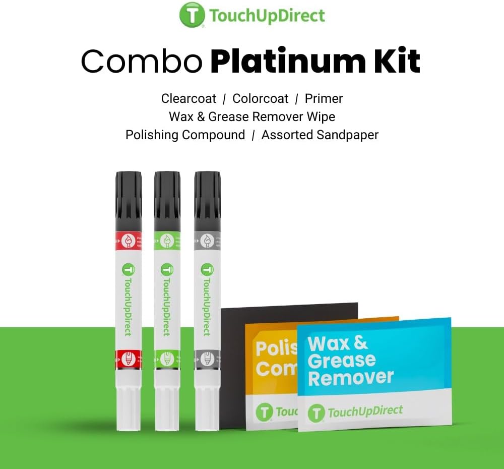 TouchUpDirect 1K5 Moon Dust Compatible with Toyota Exact Match Touch Up Paint Combo - Platinum Kit