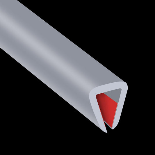 Rubber Edge Trim, Flexible Edge Trim for Sharp Edge, 1/4" U Channel Edge Protector, Self Adhesive Edge Guards for Plywood, Glass, Flexiglass and Sheet Metal Parts, 20Ft, Grey Color