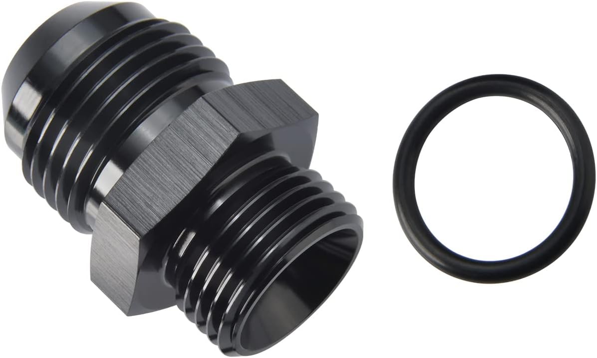 10AN Male Flare to 8AN ORB O-ring Boss Fuel Pump Rail Adapter Fitting Aluminum Black