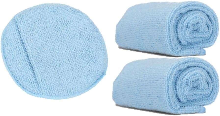 Leather CPR Microfiber Applicator Sponge & 2pcs 16in Towels - Use for Applying Conditioner and Cleaner to Car Interiors and Furniture