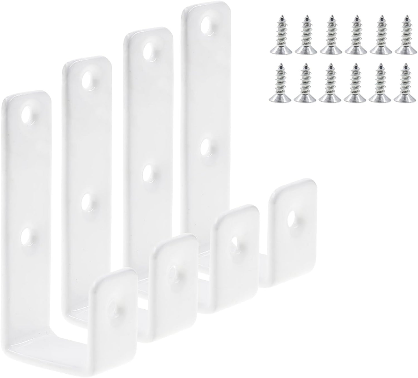 Bunk Bed Ladder Hooks Brackets, Iron Bed Ladder Hook,PVC Coated Angled Ladder Hooks,Heavy Duty Replacement Hardware Utility Hooks,Loft Garage Storage Hooks,J Brackets Hooks with Screws White