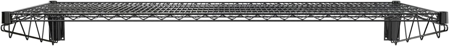 24" x 60" Black Epoxy Wire Wall Mount Shelf
