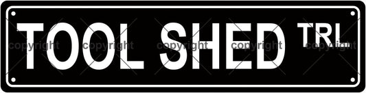 TOOL SHED TRL Space Metal Tin Street Sign Bar Cafe Garage Cave Home Room Wall Bathroom Farmhouse Garden Porch Patio Decor, 16 x 4 Inch