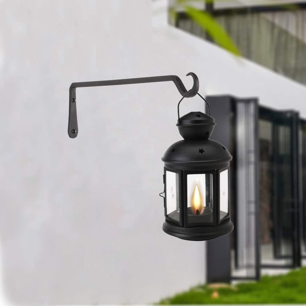 12" Plant Hangers 6-Pack - Heavy Duty Rust-Resistant Steel Hooks for Bird Feeders, Indoor/Outdoor Plants & Wall Decor, Black