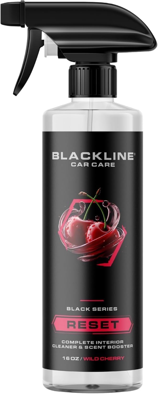 Blackline Luxury Scented Interior Cleaner Reset Deep Cleans & Deodorizes All Surfaces, pH-Neutral High-Foam Formula, Long-Lasting Premium Fragrance for Cars (16 Fl Oz, Wild Cherry)