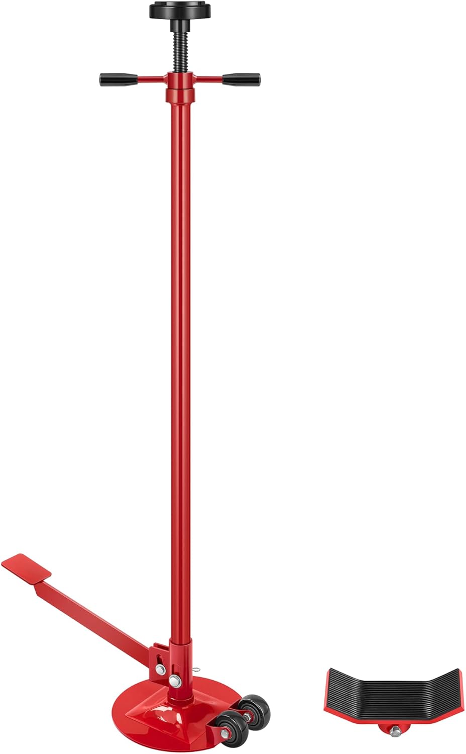 SPECSTAR Movable Underhoist Support Stand with Foot Pedal, 3/4 Ton 1650Lbs Capacity Jack Stand Lifting from 52 to 76 Inch with Replaceable Saddle and Steel Base