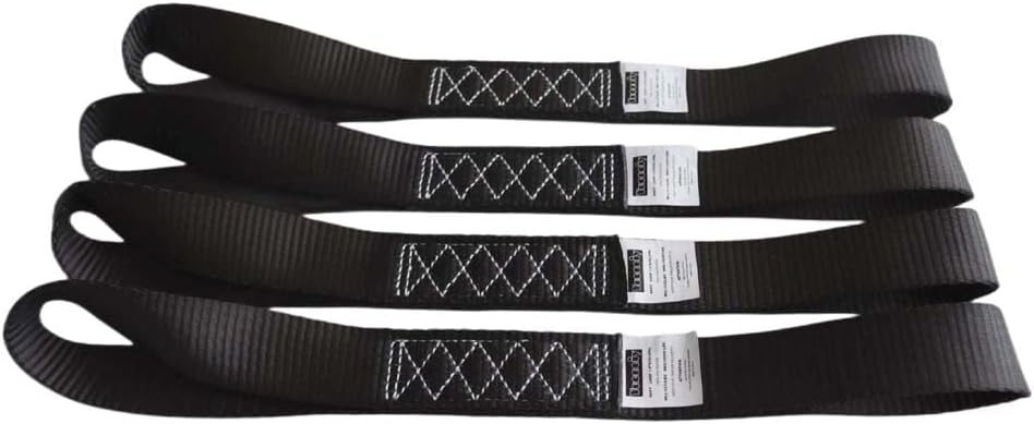 Soft Loop Tie Down Straps (4PK) Black Breaking Strength 10,000 LBS Heavy Duty 1.5 inch x 18 inch Motorcycle Soft tie Downs for UTV, ATV, Bicycle and Railer