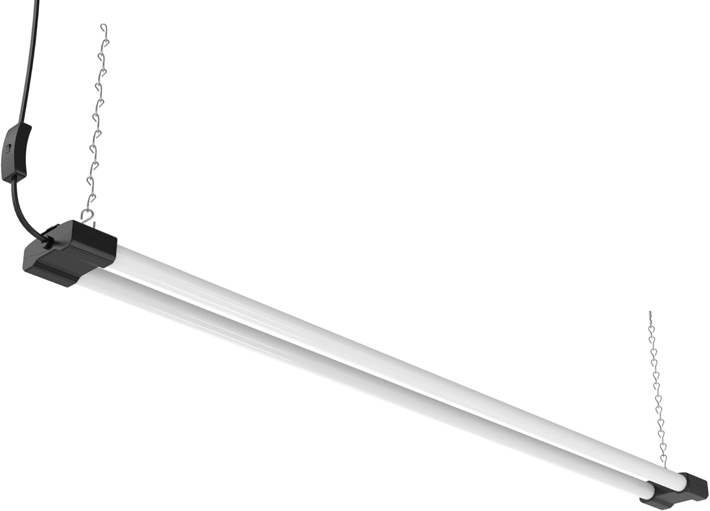 DYMOND 4 FT 40W LED Shop Light Fixture with Inline Switch, Hanging or Flush Mount, Bright Daylight 5000K for Garage Workshop Basement