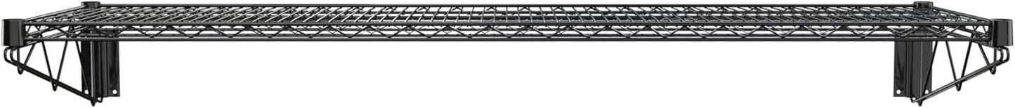 18" x 60" Black Epoxy Wire Wall Mount Shelf