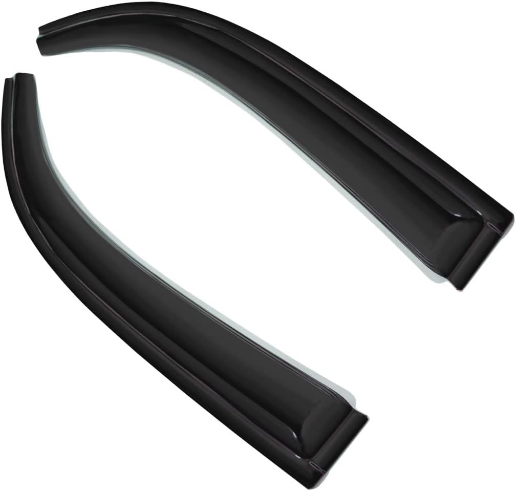 2pc 3D Sun Rain Guard Window Visor Wind Deflector Compatible with Chevy Colorado GMC Canyon Extended Cab Smoke