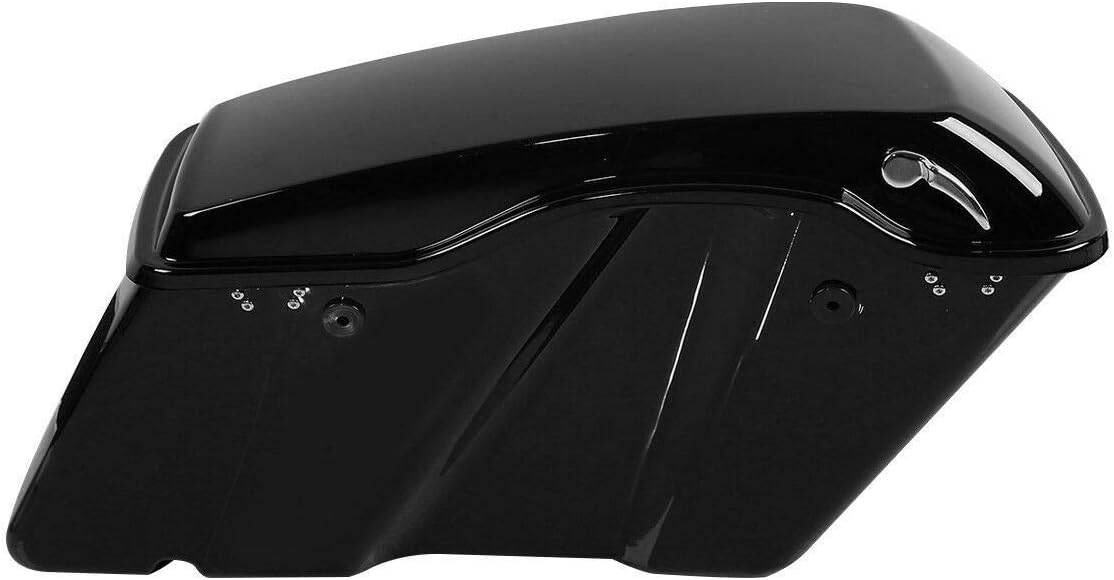 Green-L Vivid Black Hard Saddlebags with Chrome Latches Lock&Key Set Fit for Harley Touring Road King Street Glide Electra Ultra 2014-2024