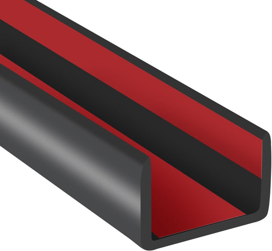 Rubber Edge Trim, 3/4" Self Adhesive Flexible U Channel Edge Protecter, EPDM Material Big Size Deep U Channel Gasket for Plywood, Tables, Desks, Cabinets, Black Color, 20Ft