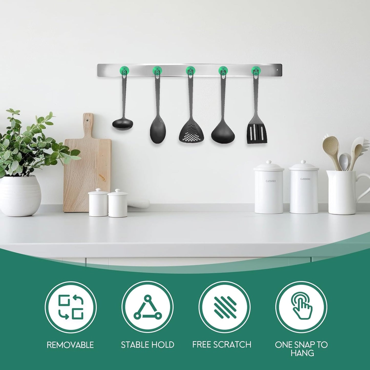 Neosmuk Magnetic Hooks, Cruise Ship Essentials, 40lb+ Heavy Duty Magnetic Hooks for Cruise Cabins, Refrigerator, Grill, Hanging, and Travel | Extra Strong Must-Haves Magnet Hook,Green,Pack of 10