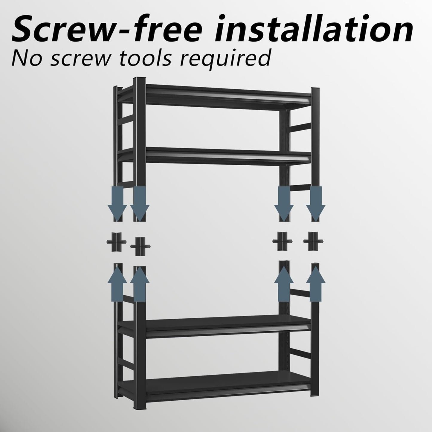 Commercial Adjustable Storage Rack, Maintenance Tool Rack, Anti-Corrosion and Rustproof, 500 lbs. Load Capacity per Level, Suitable for Garage, Workshop, Supermarket Storage (81.9 “H*39.4 ”W*17.7 "D)