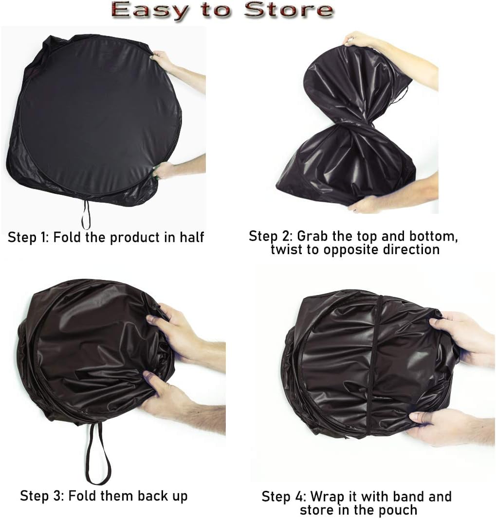 Gven Car Shade Patriotic Sun Shade with USA Flag Front Windshield Shade for Heat Protection Patriotic Car Accessories for Pickup Truck SUV (Flag, L)