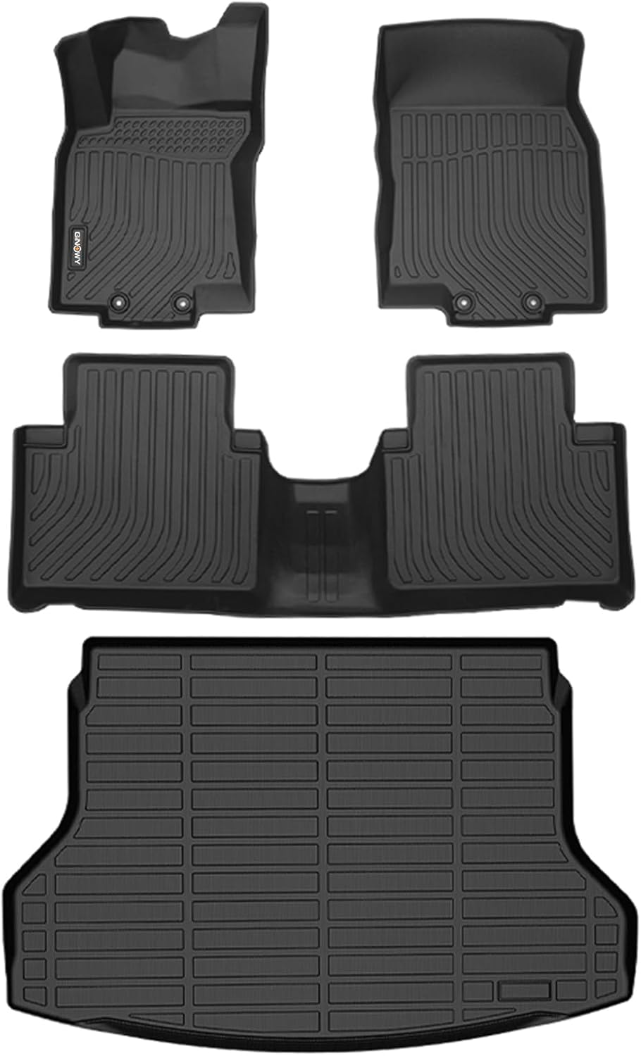 GINOWY-Floor Mats & Cargo Liner for Nissan Rogue 2014-2020(Not for Rogue Sport), TPE All Weather Rogue Car Mats Non-Slip Trunk Mat Waterproof Rogue Accessories Mats Black