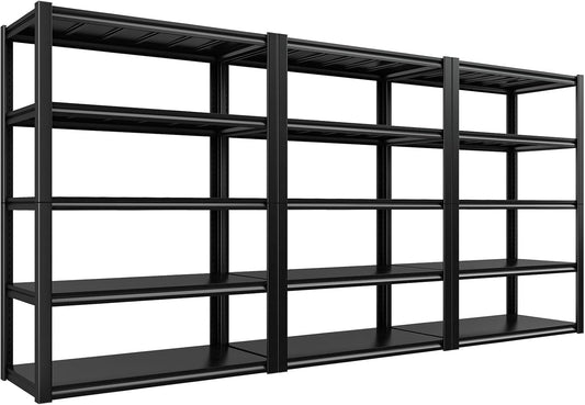 REIBII Garage Shelving 48.2" W Storage Shelves 3000LBS Metal Shelving Heavy Duty Adjustable Metal Shelf Industrial Pantry Shelves for Basement Garage Warehouse 72.2" H x 24.2" D x 48.2" W, 3 Pack