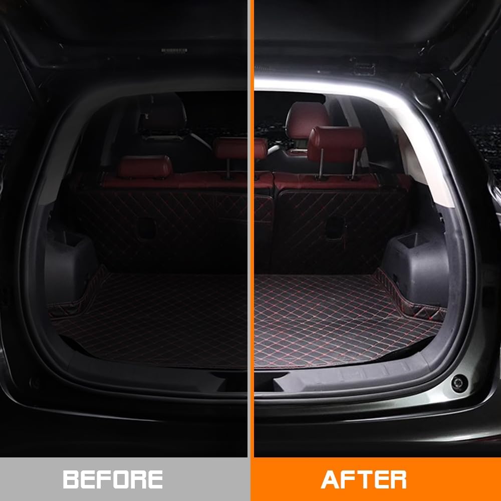 Car LED Strip Light For Trunk, 158Inch IP67 Silicone Waterproof Neon Light Strip Embedded, Flexible Cutting Universal Auto Interior Lights(White)