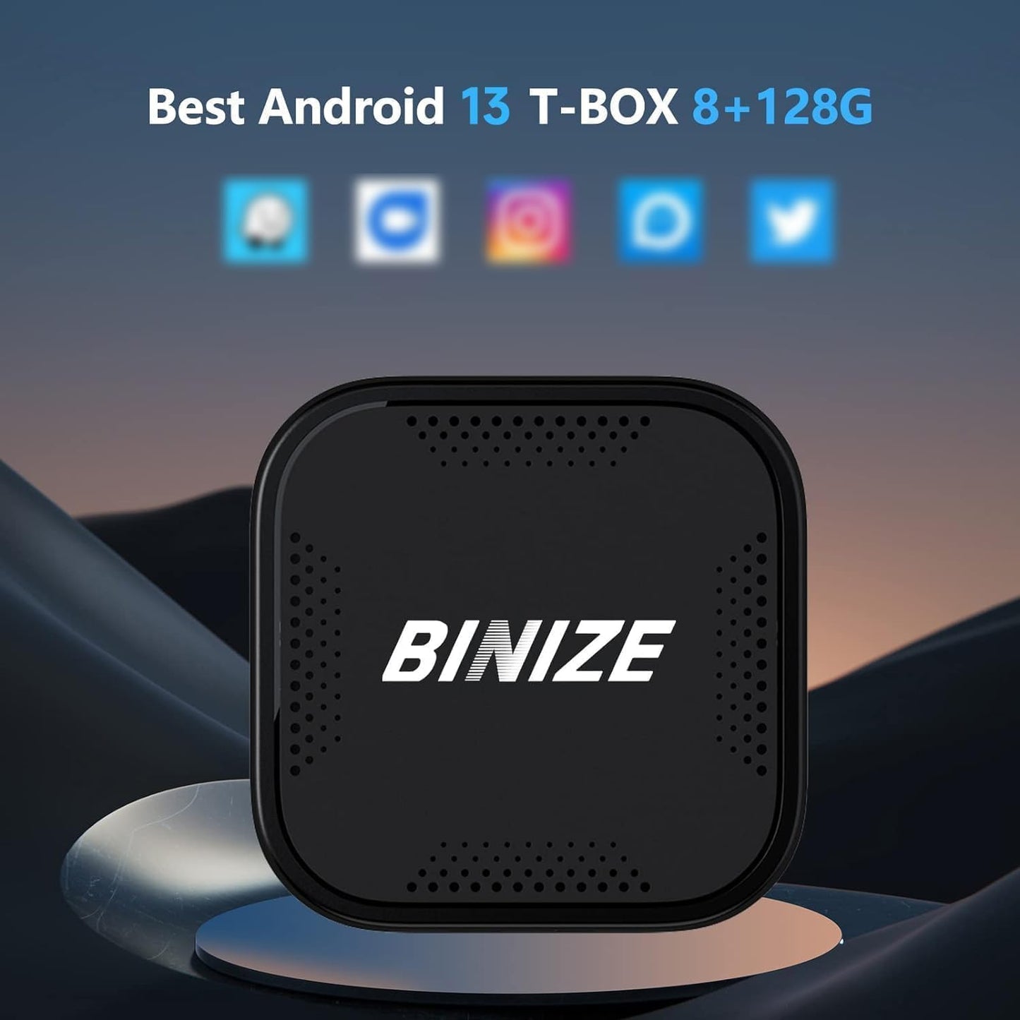 Binize CarPlay AI Box Wireless - Android Auto Built-in Navigation, Supports Streaming Video Apps, Only for Cars with OEM Wired CarPlay/Android Auto