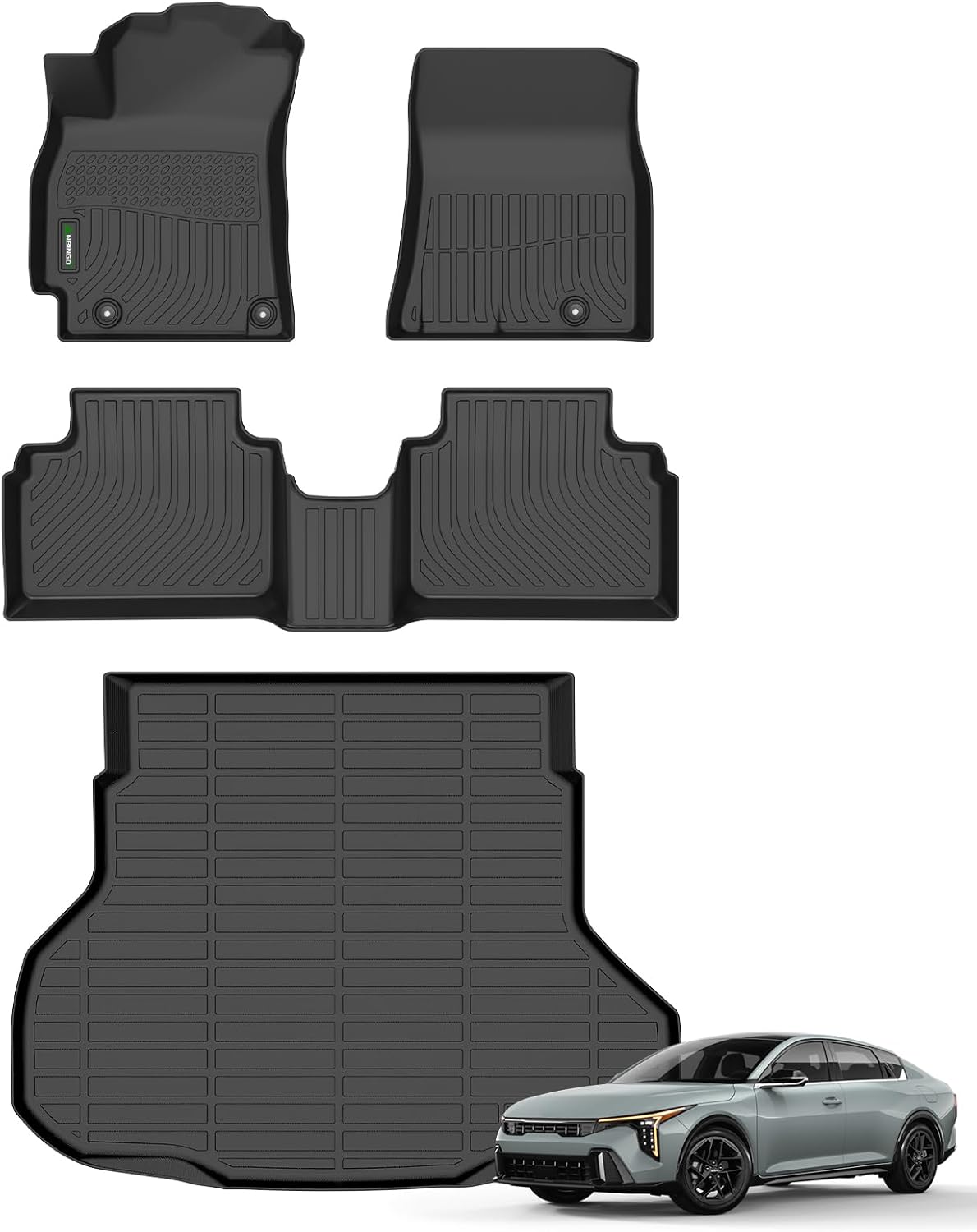 ANBINGO® Floor Mats & Cargo Liner Custom for Kia K4 LX | LXS | EX | GT-Line | GT-Line Turbo 2025 All Weather Car Mats TPE Floor Liners K4 Accessories