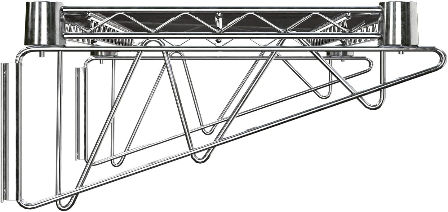14" x 24" Chrome Wire Wall Mount Shelf
