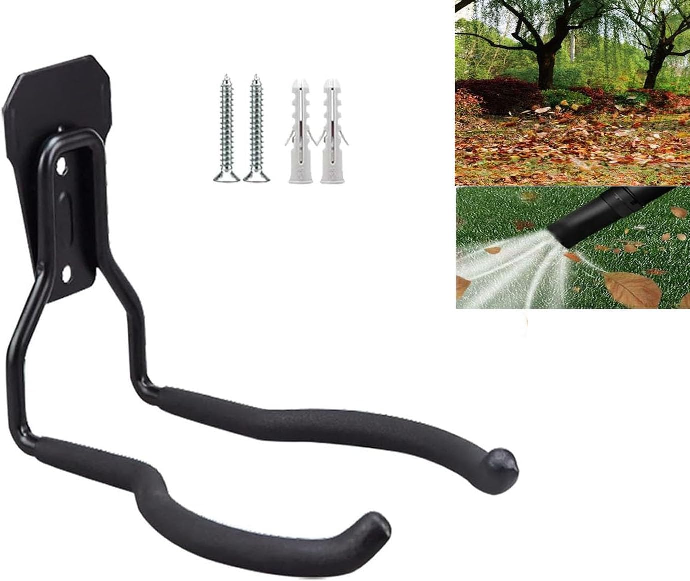 2Pcs Leaf Blower Hanger for Garage, Leaf Blower Rack for Garage, Leaf Blower Hanger for Wall, Leaf Blower Hooks for Garage, Perfect for Garage Wall Tool Organizers and Storage, No Blower (U-Type)