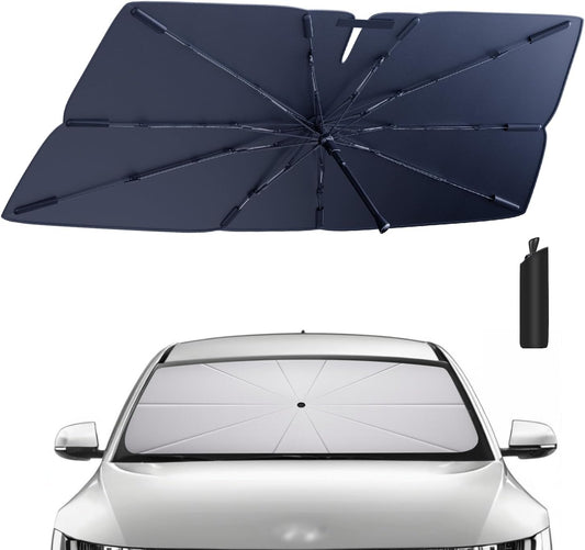 Windshield Sun Shade Umbrella for 2022-2025 Hyundai Ioniq 5 Accessories: Custom Fit 210T Silver, Foldable Sunshade Front Window Sun Visor, Blocks UV Rays, Keeps Car Cool for SE, SEL, Limited