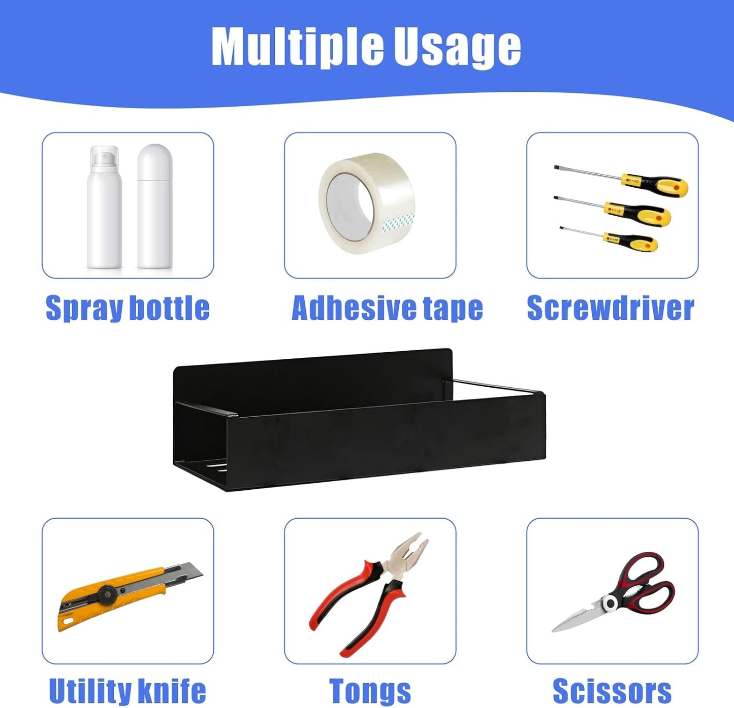 6Pcs Magnetic Aerosol Spray Can Holder, Steel Magnet Spray Toolbox Bottle Holder Rack Mechanic Paint Can Organizer Tool Box Storage Rack for Garage Home Workspace