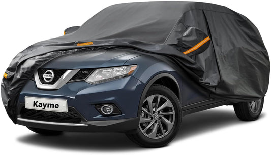 Kayme 7 Layers SUV Car Cover Custom Fit for Nissan Rogue (2007-2025) Waterproof All Weather for Automobiles, Outdoor Full Cover Rain Sun UV Protection.Black